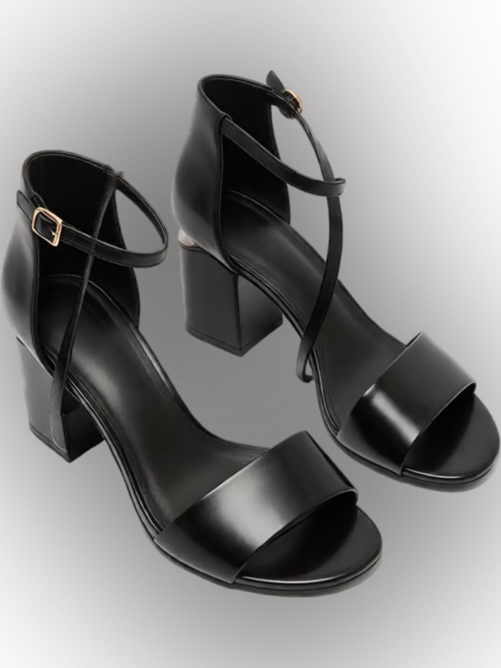 Alexander Wang Black Patent Leather Block Heel Sandals Size 8